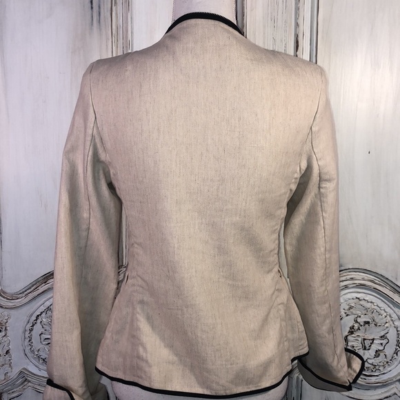 Mason Scotch Cotton Linen Blend Black Piping Trim Size 1 or Small Blazer - Picture 9 of 14